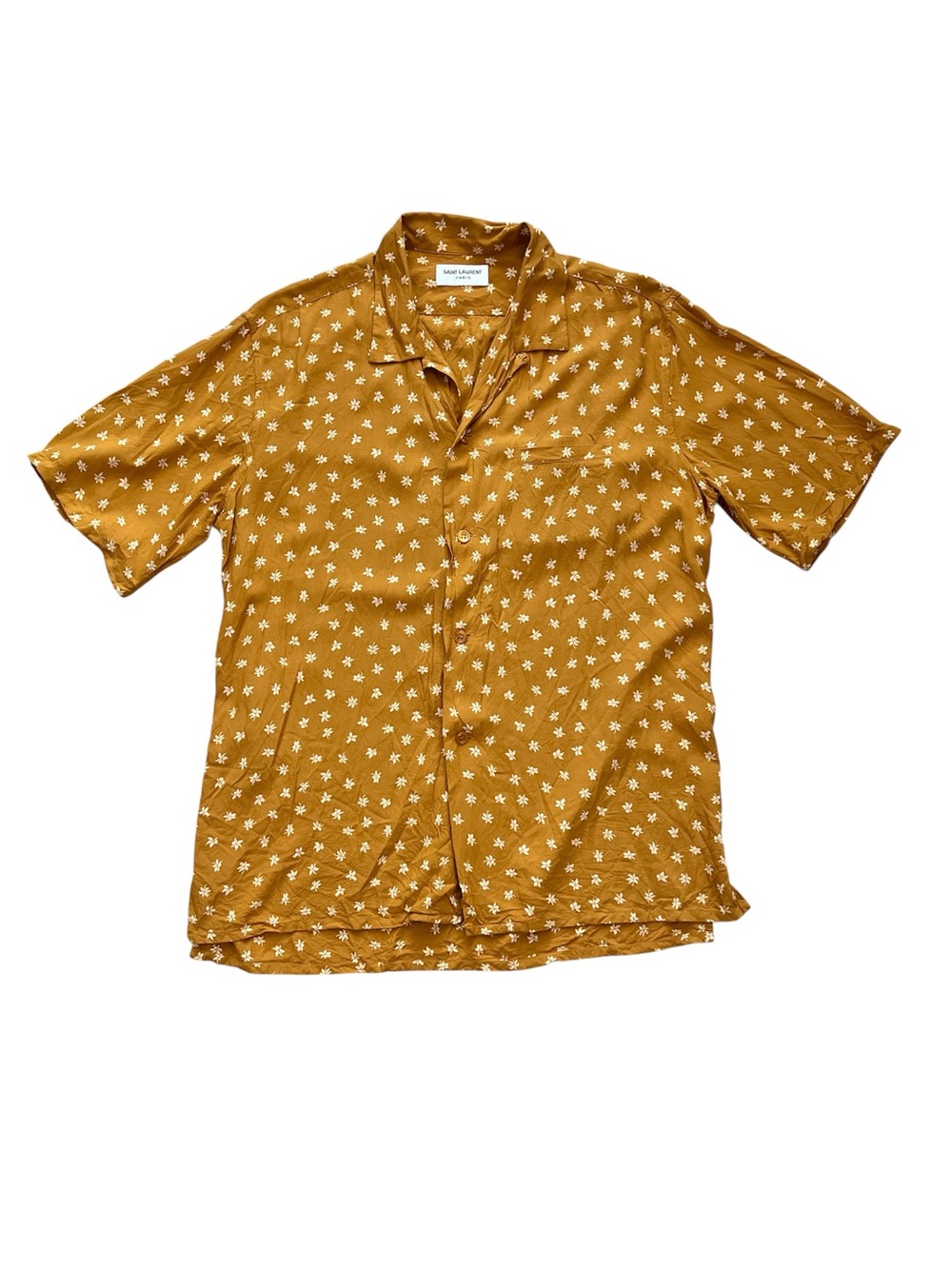 Saint Laurent Floral-Print Short Sleeve Shirt SZ 39